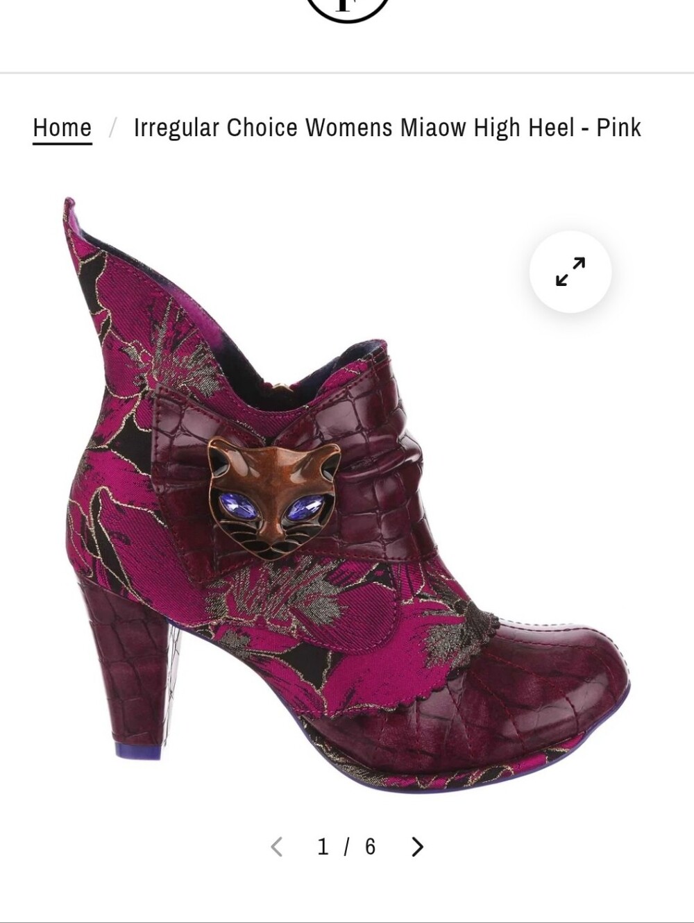 Irregular Choice Miaows, Maroon Gold Purple, Size 9/9.5 - Picture 10 of 11